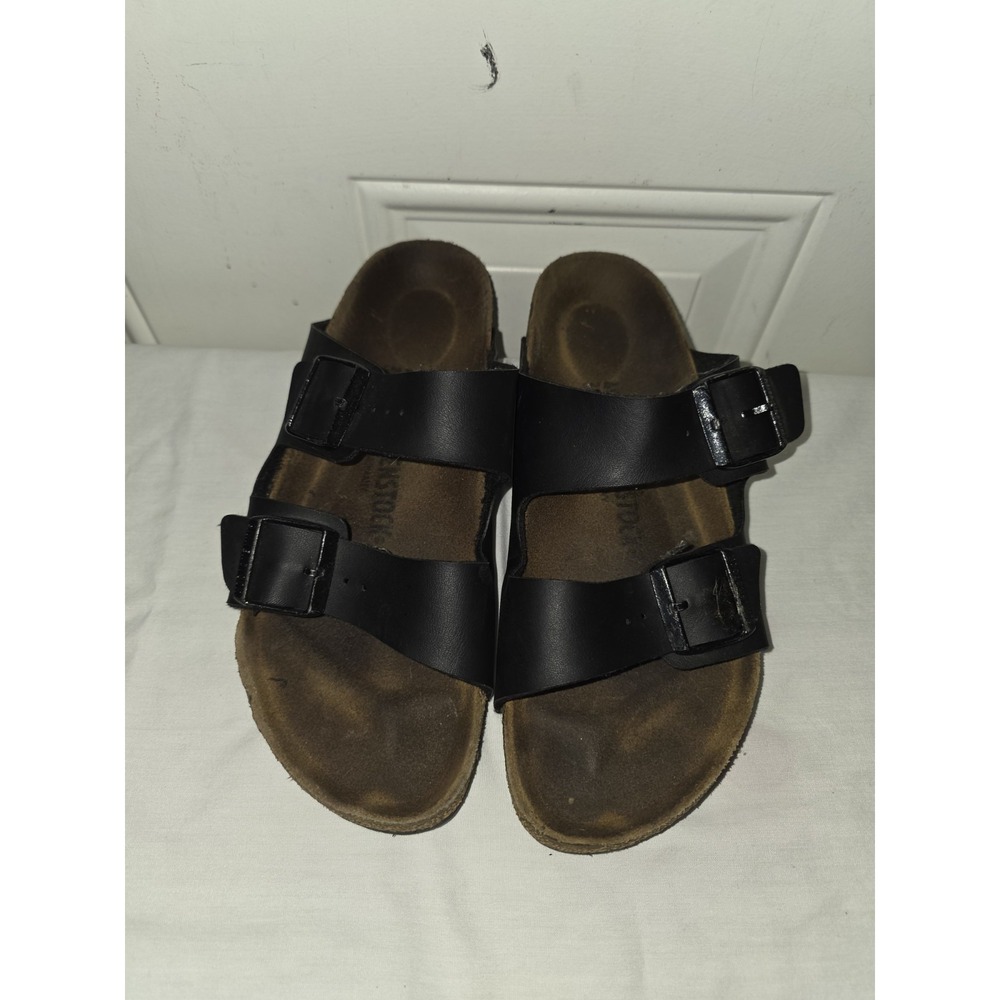 Birkenstock Arizona Women Black Leather Slip On Sandals Made in Germany Size 40